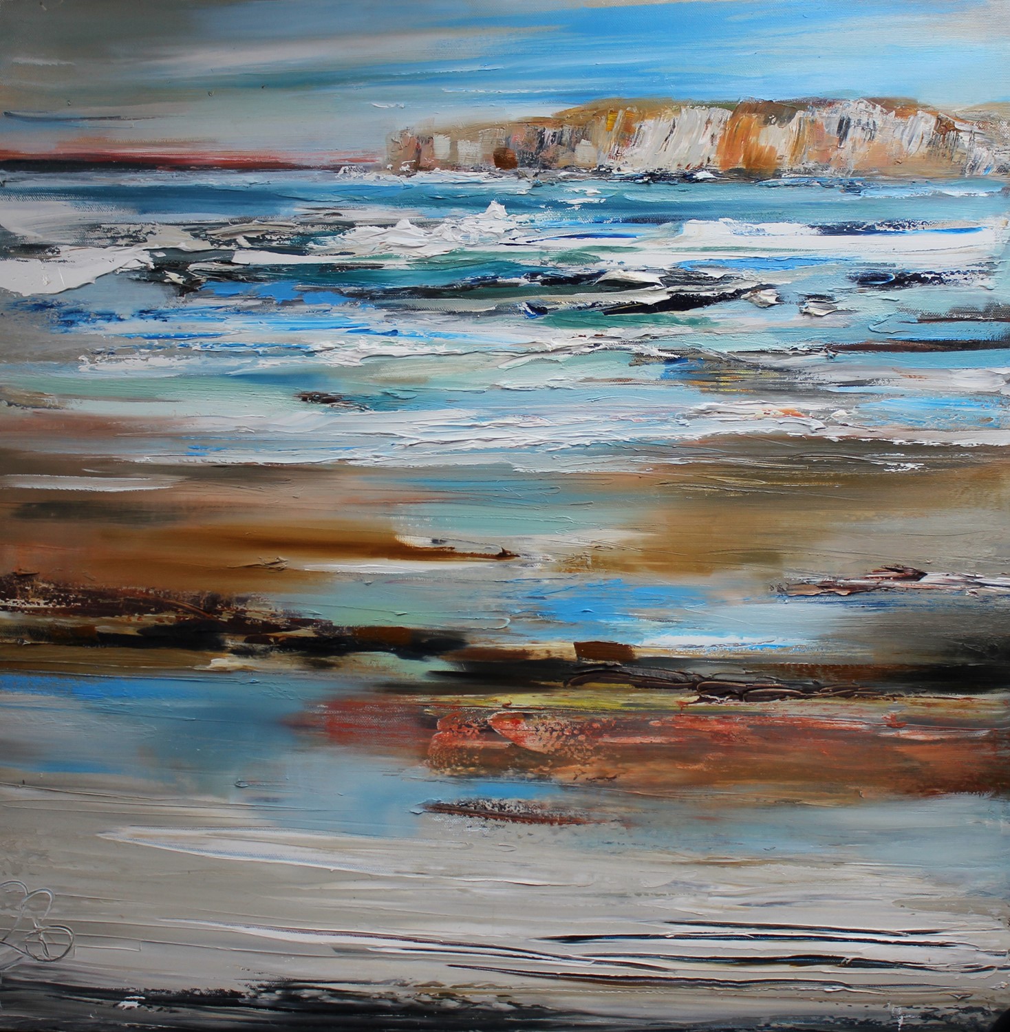 'High Cliffs and Aqua Seas ' by artist Rosanne Barr